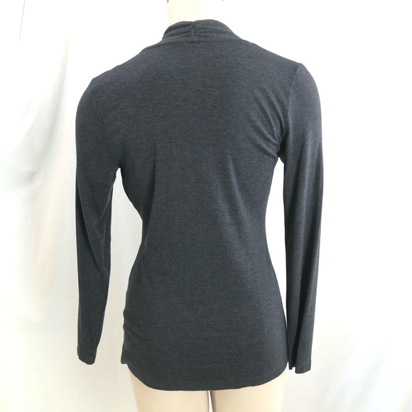 Banana Republic Top Gray Petite Medium Rayon Longsleeve - Picture 6 of 10